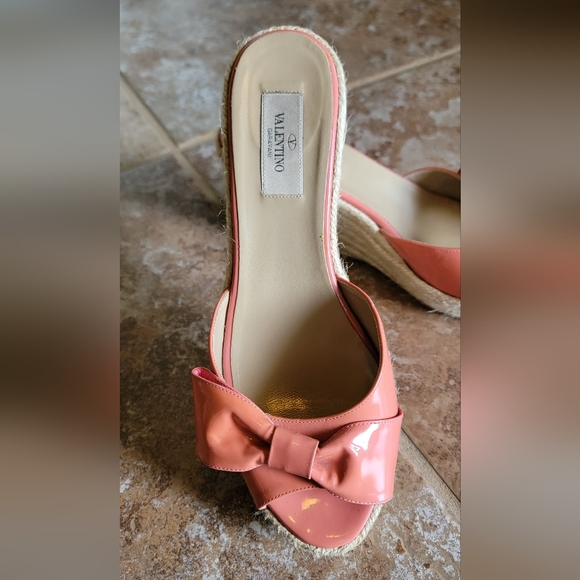 Valentino Mena Bow Espadrille Wedges Pink Shoes Eur. - Picture 9 of 10